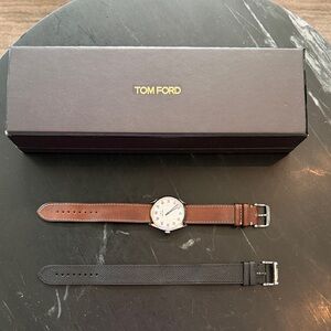 Tom Ford Men's 38mm N.002 White Dial Quartz Watch